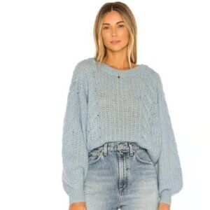 Joie Cropped Pravi Wool Blend Sweater – Blue – Size XXS - Oversized Fit